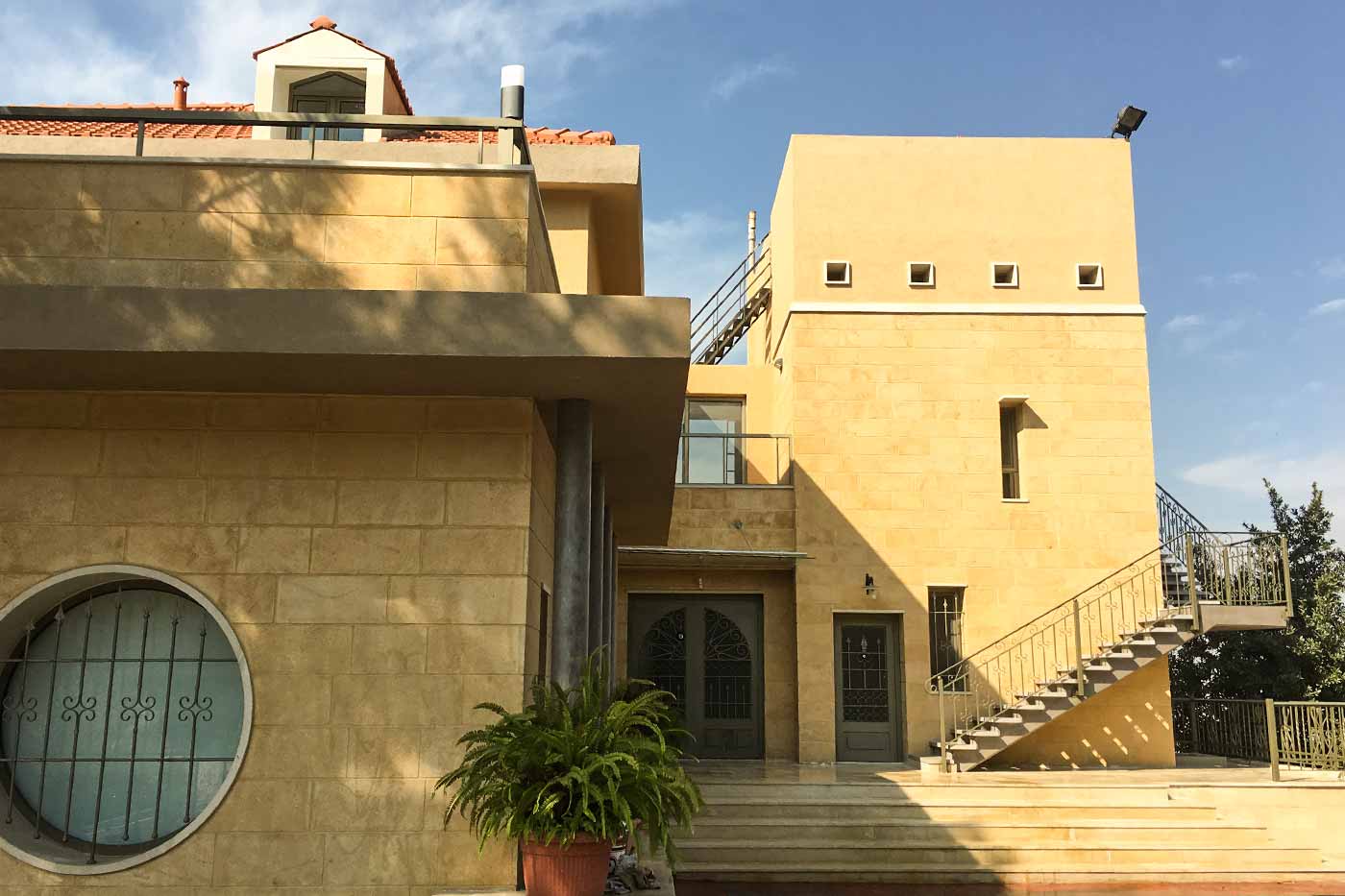 Hisham Merhi Villa Entrance with Steel Gate